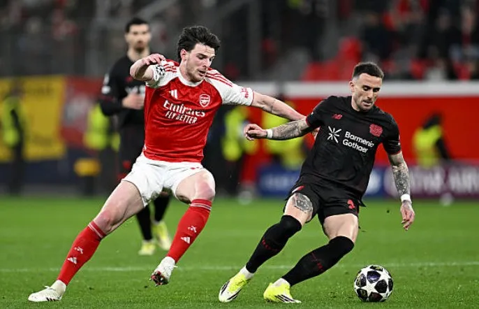 竞彩足球推荐-赖斯本场数据:1次关键传球,传球成功率96%,3次夺回球权